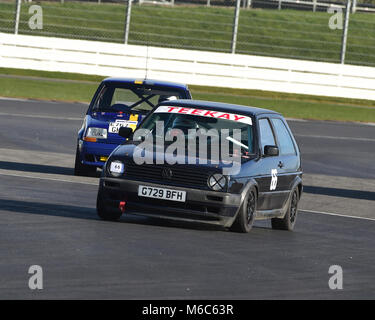 Nick Leston, Volkswagen Golf GTi Mk2, VSCC, Pomeroy Trophäe, Silverstone, 24. Februar 2018, 2018, Autos, Chris McEvoy, Cjm - Fotografie, Wettbewerb, F Stockfoto