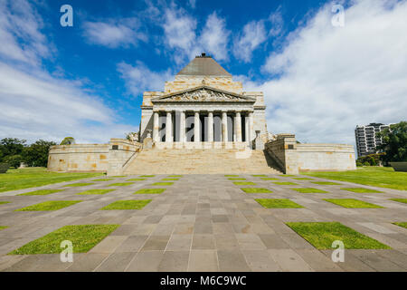 Sicht der Schrein der Erinnerung, Melbourne. Stockfoto