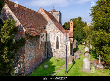 Kirche St. Martin, die erste Kirche in England gegründet und die älteste Pfarrkirche der ständige Einsatz in Canterbury, Kent, South East England, UK. U Stockfoto