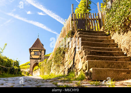 Blick auf die mittelalterliche Stadt Esslingen am Neckar in Deutschland Stockfoto