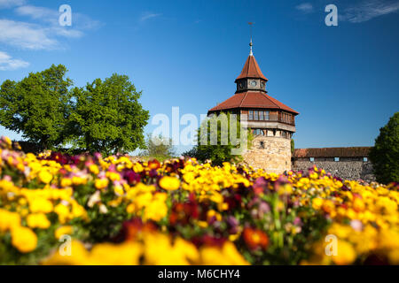 Blick auf die mittelalterliche Stadt Esslingen am Neckar in Deutschland Stockfoto