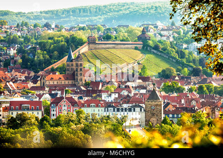 Panorama der mittelalterlichen Stadt Esslingen am Neckar in Deutschland Stockfoto