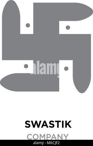 Schwarz swastik Logo, Hinduismus religion Zeichen, indische Hakenkreuz Symbol auf weißem Hintergrund Stock Vektor