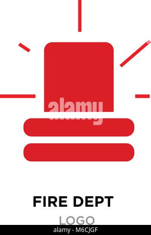 Fire dept Logo, Polizei Rote Blinkleuchte Sirene anmelden Flat, Blinker Notaufnahme, Ambulanz Unfall Stock Vektor