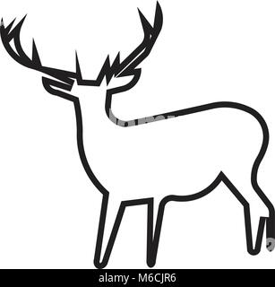 Free clip art Rotwild silhouette Umrisse auf weißem Hintergrund Stock Vektor
