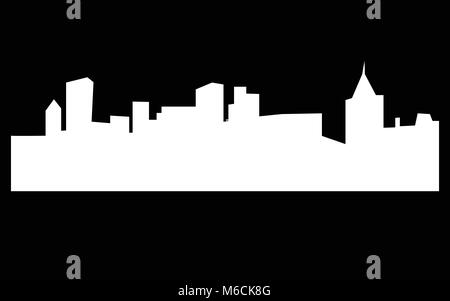 White Pittsburgh skyline Silhouette auf schwarzem Hintergrund Stock Vektor