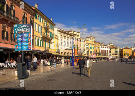 Piazza Bra, Verona, Italien Stockfoto