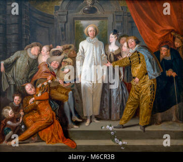 Italienische Komiker, Antoine Watteau, wahrscheinlich 1720, National Gallery, Washington DC, USA, Nordamerika Stockfoto