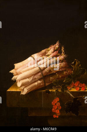 Stillleben mit Spargel und Rote Johannisbeeren, Adriaen Coorte, 1696, Nationalgalerie, Washington DC, USA, Nordamerika Stockfoto