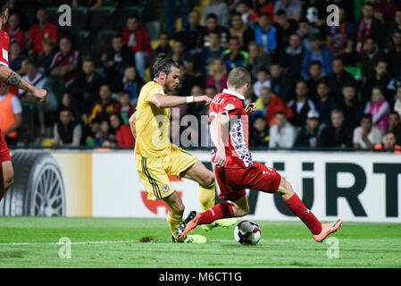 Gareth Bale in Aktion für Wales Stockfoto