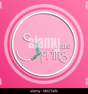 Feder. Frühling Dekoration Banner. Grußkarte. Vector Illustration. Stock Vektor