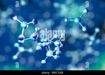 Abstrakte Molekülmodell, Illustration. Stockfoto