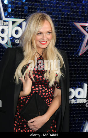 London, Großbritannien. 1. Mach, 2018. Emma Bunton kommt an der Global Awards, Eventim Apollo, London, Großbritannien, 1. März 2018 Credit: Martin Evans/Alamy leben Nachrichten Stockfoto