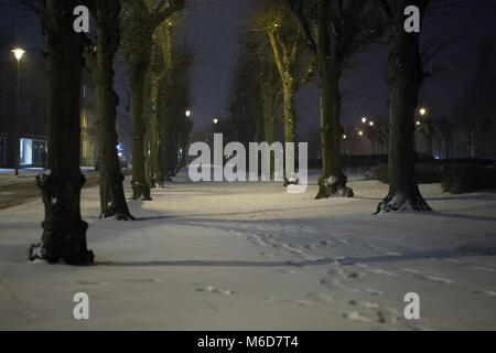 Welwyn Garden City, UK. 2 Mär, 2018. Schwere Schnee fiel durch den Tag in Welwyn Garden City. Credit: Andrew Steven Graham/Alamy Live Newsz Stockfoto