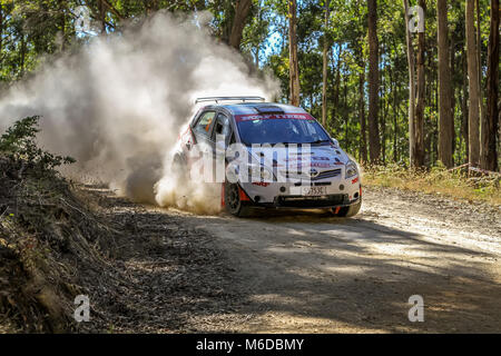 Ballarat, Victoria, Australien. 3. März, 2018. Eureka-Rallye - ringsum eine Nocken australische Meisterschaften von Wombat State Forrest in Ballarat Victoria Australischen - alle die Aktion vom ersten Tag an. Credit: Brett Keating/Alamy leben Nachrichten Stockfoto