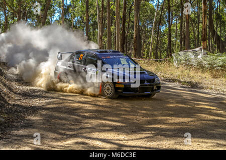 Ballarat, Victoria, Australien. 3. März, 2018. Eureka-Rallye - ringsum eine Nocken australische Meisterschaften von Wombat State Forrest in Ballarat Victoria Australischen - alle die Aktion vom ersten Tag an. Credit: Brett Keating/Alamy leben Nachrichten Stockfoto