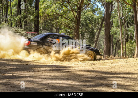 Ballarat, Victoria, Australien. 3. März, 2018. Eureka-Rallye - ringsum eine Nocken australische Meisterschaften von Wombat State Forrest in Ballarat Victoria Australischen - alle die Aktion vom ersten Tag an. Credit: Brett Keating/Alamy leben Nachrichten Stockfoto