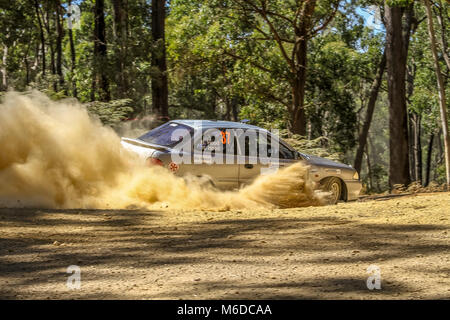 Ballarat, Victoria, Australien. 3. März, 2018. Eureka-Rallye - ringsum eine Nocken australische Meisterschaften von Wombat State Forrest in Ballarat Victoria Australischen - alle die Aktion vom ersten Tag an. Credit: Brett Keating/Alamy leben Nachrichten Stockfoto