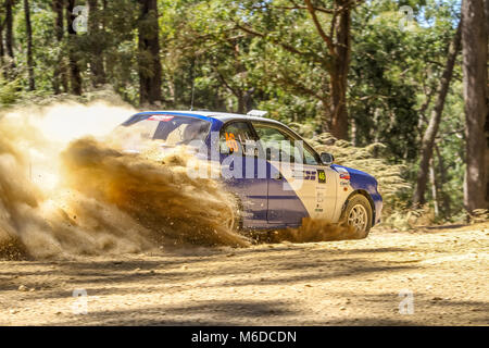 Ballarat, Victoria, Australien. 3. März, 2018. Eureka-Rallye - ringsum eine Nocken australische Meisterschaften von Wombat State Forrest in Ballarat Victoria Australischen - alle die Aktion vom ersten Tag an. Credit: Brett Keating/Alamy leben Nachrichten Stockfoto