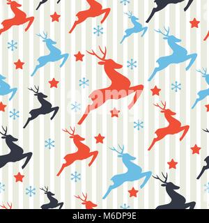 Weihnachten Muster mit Hirsche. Stock Vektor