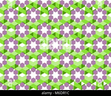 Geometrische Muster der Ultra Violett und Grün Farbe auf weißem Hintergrund - Vector Illustration, EPS 10. Stock Vektor
