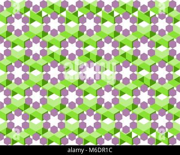Geometrische Muster der Ultra Violett und Grün Farbe auf weißem Hintergrund - Vector Illustration, EPS 10. Stock Vektor