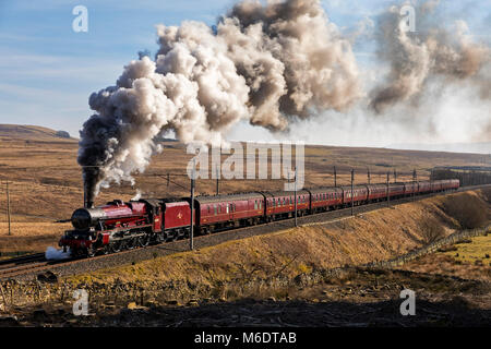 Galatea dampfenden über Shap auf der Winter Cumbrian Mountain Express Stockfoto