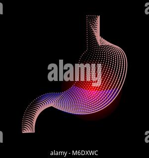 Magen-Symbol. Menschliche innere Organe Symbol. Verdauungssystem Anatomie. Abbildung der Magengeschwüre. Magenkrebs. 10 eps Stock Vektor