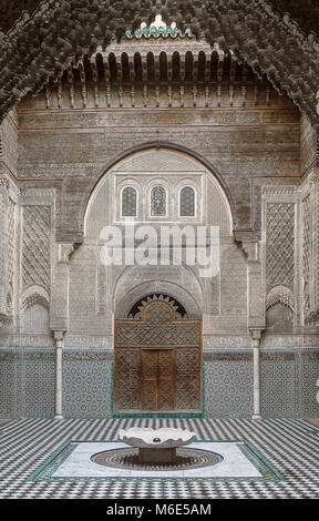 Medersa oder Madrasa el-Attarine, Medina, Fès el Bali, Fes, Marokko Stockfoto