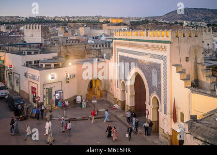 Bab Bou Jeloud Tor, Medina, Fes, Marokko Stockfoto