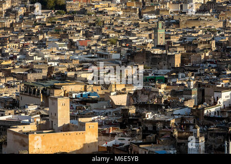 Die Dächer der Medina, Fès. Marokko Stockfoto