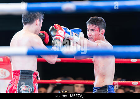 Muay Thai in Bangkok, Thailand Kampf Stockfoto