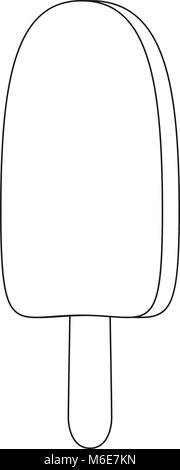 Schwarze und weiße Linie kunst Symbol Schokoladeneis Popsicle. Malbuch Seite für Erwachsene und Kinder. Sommer fast food Vector Illustration für Geschenkkarte Stock Vektor