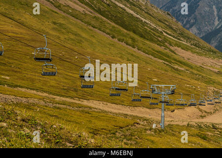 Tien Shen Berge bei Shymbulak oberen Piste Talgar Pass in der Nähe von Almaty, Kasachstan Stockfoto