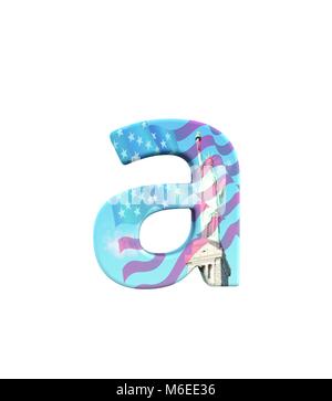 3D-rendering Font New York City a in Kleinschreibung Stockfoto