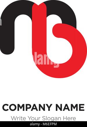 Zusammenfassung schreiben Mb oder bm Logo Design vorlage, Schwarz Alphabet Buchstaben Name des Unternehmens Konzept. Flache dünne Linie Segmente miteinander verbunden Stock Vektor
