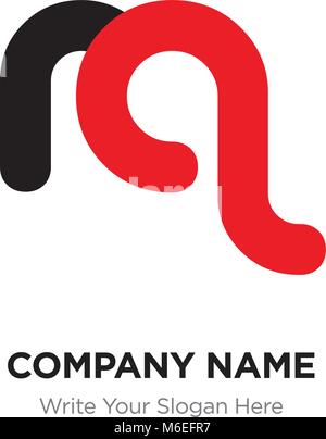 Abstract Letter mq oder QM-Logo Design vorlage, Schwarz Alphabet Buchstaben Name des Unternehmens Konzept. Flache dünne Linie Segmente miteinander verbunden Stock Vektor