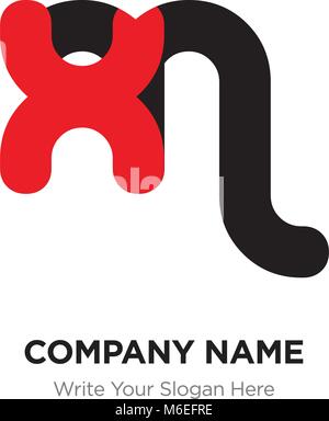 Abstrakte Buchstaben mx oder xm-Logo Design vorlage, Schwarz Alphabet Buchstaben Name des Unternehmens Konzept. Flache dünne Linie Segmente miteinander verbunden Stock Vektor