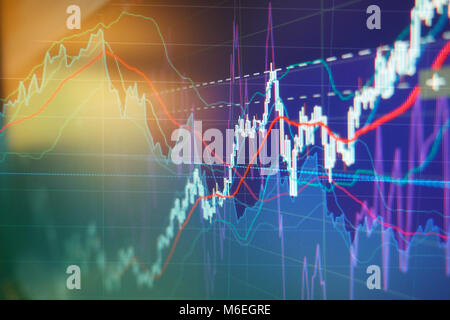 Diagramm Diagramme der Börse investment Trading-Geschäft Hintergrund Stockfoto