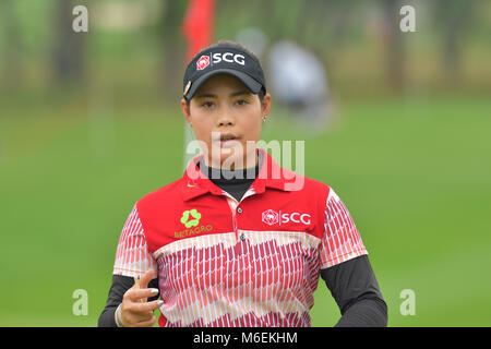 Moriya Jutanugarn von Thailand im Honda LPGA Thailand 2018 im Siam Country Club, Old Course am 24. Februar 2018 in Pattaya, Chonburi, Thailand. Stockfoto