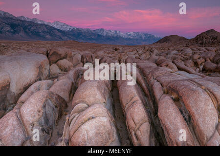 Dawn, Alabama Hills, östlichen Sierra, Inyo National Forest, Kalifornien Stockfoto