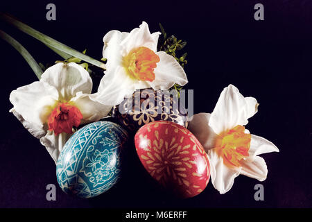 Ostern Hand bemalte Eier. Stockfoto