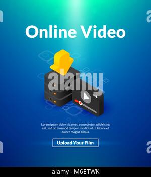 Online video Poster von isometrischen Color Design Stock Vektor