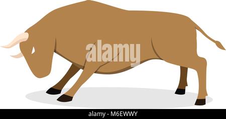 Kuh, Stier und Stier in flachen Vector art design, Seitenansicht Stock Vektor