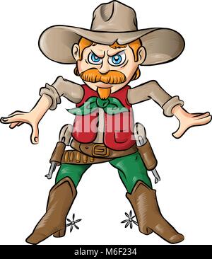 Cow boy Cartoon isoliert auf weißem Stock Vektor