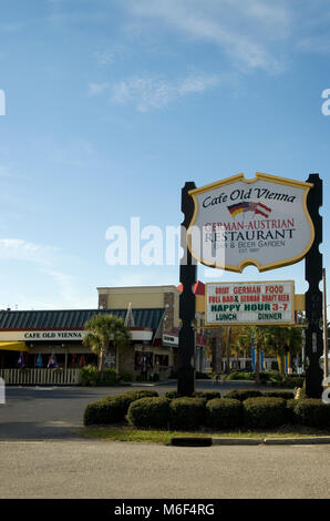Cafe Alt Wien deutsch-österreichischen Restaurant in Myrtle Beach, SC USA. Stockfoto