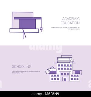 Akademische Bildung und Erziehung Template Web Banner mit Kopie Raum Stock Vektor