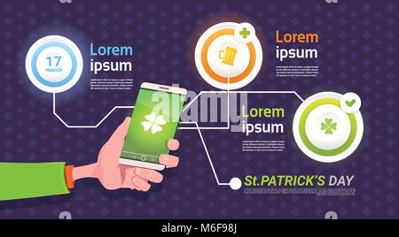 Satz von Infografik Elemente für Happy St. Patricks Day Feier Vorlage Hintergrund Stock Vektor