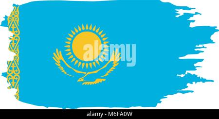 Kasachstan Flagge, Vektor, Abbildung Stock Vektor