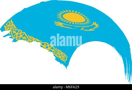 Kasachstan Flagge, Vektor, Abbildung Stock Vektor